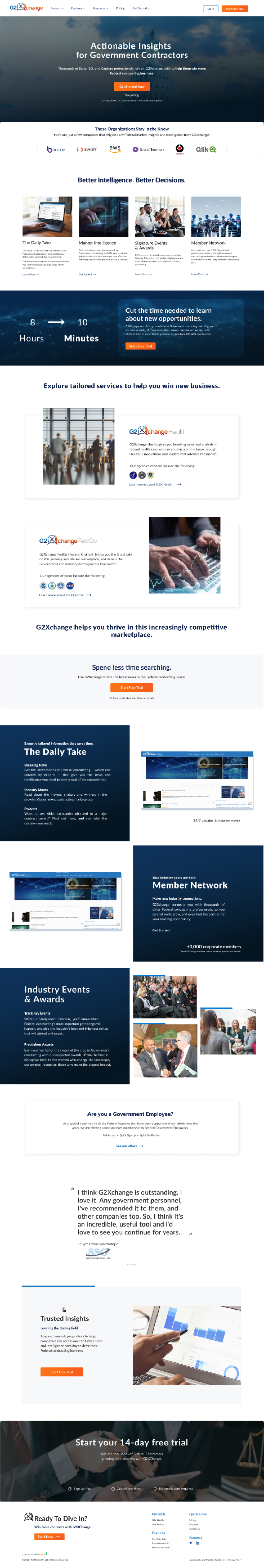 Final design of G2X homepage