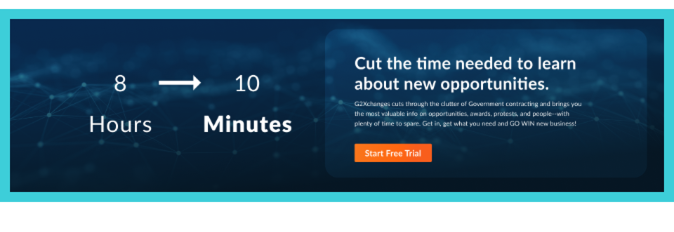 Screenshot of G2Xchange landing page with a rectangle around the G2X's value proposition of saving time for users